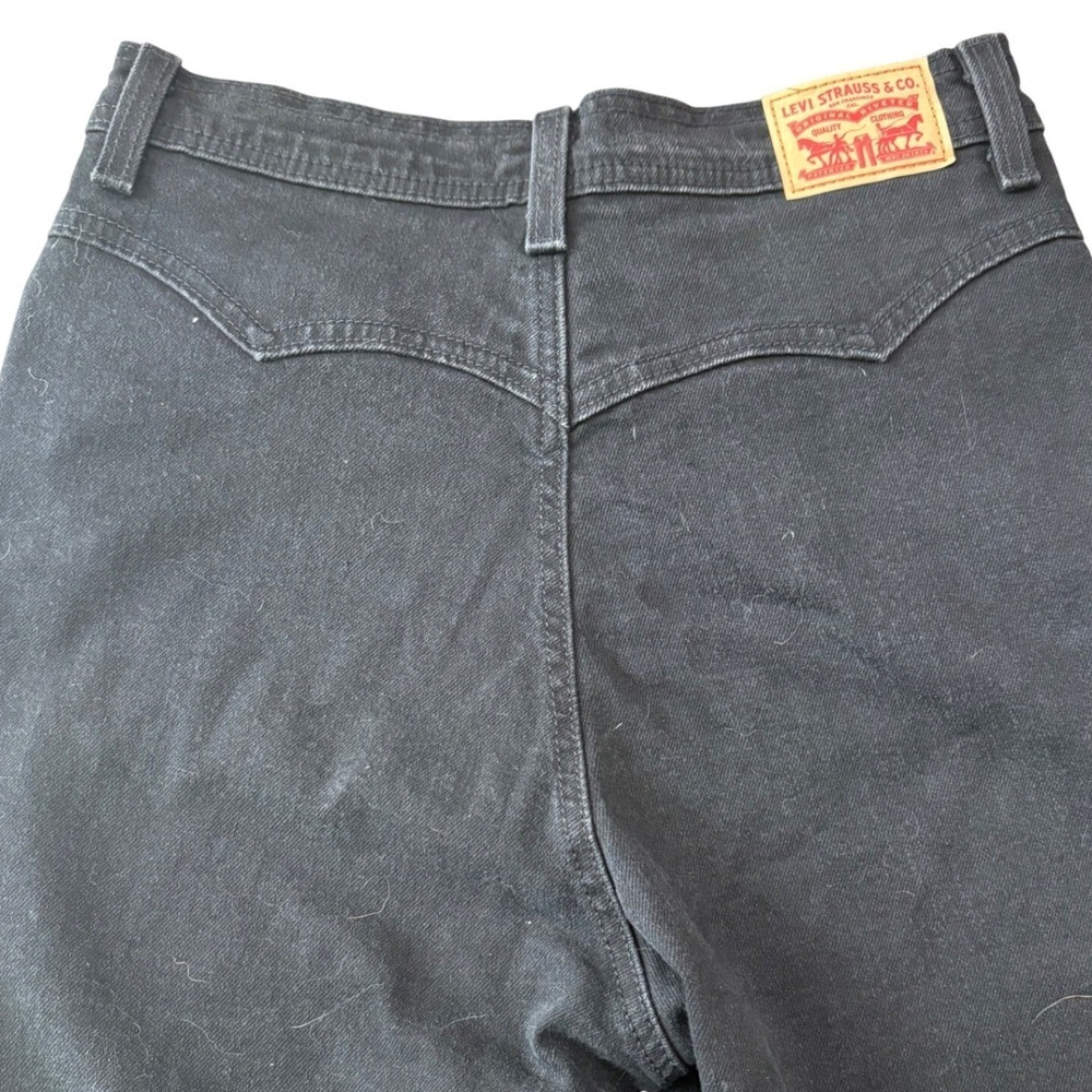 Levis Ribcage Straight Ankle Jeans Womens 29 Black High Rise Cotton Denim Crop - Picture 5 of 6